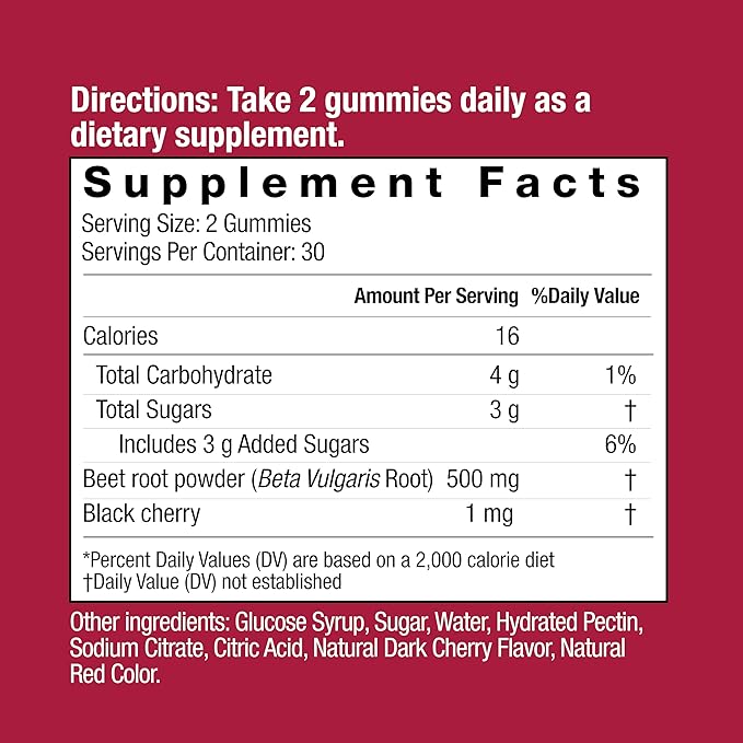 COUNTRY FARMS Bountiful Beets Gummies, Circulation Superfood, Promotes Energy and Endurance, Nitric Oxide Booster, 30 Servings, White, 60 Count