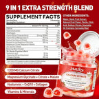 Calcium Supplement for Women Gummies 1200 mg, Calcium Citrate with Vitamin D3 K2 Magnesium Zinc, Overall Health, Sugar Free, Strawberry Flavor, 60 Chewables