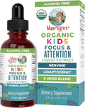 MARYRUTH'S Kids Focus & Attention Drops | USDA Organic Drops | Ginkgo Biloba | Rhodiola Root & Licorice Root | Adaptogenic | Calm | Vegan | Non-GMO | Gluten Free | 30 Servings