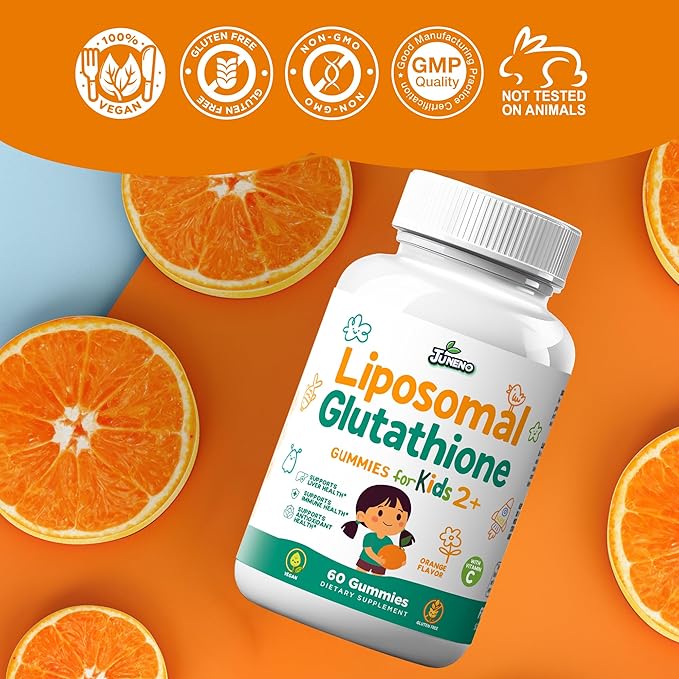 Liposomal Glutathione Gummies for Kids - Vitamin C Supplement for Healthy Immune Support Antioxidants & Detox - Sugar Free Vegan Non GMO