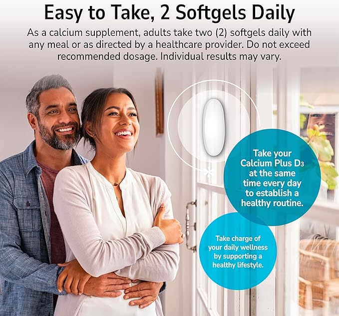 21st Century Calcium Plus D3 Liquid Filled Softgel, 1200 mg, 90 Count