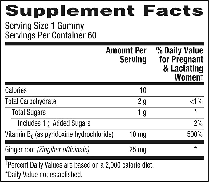 Centrum Morning Sickness Relief Gummies, Citrus Ginger Flavor - 60 Count, Up to 60 Day Supply