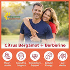 aSquared Nutrition Citrus Bergamot with Berberine Supplement - 1400mg Per Serving Max Strength Complex - 120 Capsules - Supports Cardiovascular Health - Pills Alternative to Gummies & Liquid Drops