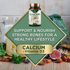 Calcium 1200 mg with Vitamin D3 Per Serving - Bone Health Supplement, Vitamin D & Calcium Supplements for Women & Men - Bone, Teeth & Immune Support, Nature's Calcium Pills, USA Bottled - 180 Tablets