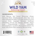 ANGELYCIA Organic Wild Yam Cream for Hormone Balance - Natural Support for Menopause, Perimenopause & PMS Relief - Pure Wild Yam Root Extract Estrogen-Free Balancing Cream for Women - 2 oz
