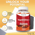 Huperzine A Supplement 200 mcg Gummies - Brain Supplements for Memory and Focus, Supports Cognitive Function & Mental Clarity - for Men, Women & Seniors - Non-GMO, Gluten-Free, 60 Vegan Chewables