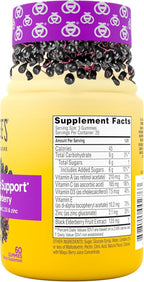 Zarbee’s Elderberry Gummies Daily Immune Support Supplement with Vitamins A C D E & Zinc, Black Elderberry Extract, Natural Berry Flavor, Vegetarian, Gelatin-Free, 60 ct
