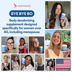 VoomVaya Bye Bye BO – Body Deodorizing Supplement for Women Over 40 – Chlorophyll Pills with Sage & Peppermint – Internal Deodorant for Body Freshness – 60 Capsules