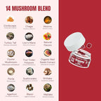Troomy Daily 14 Mushroom Blend Gummies - Great Tasting Natural Mango Strawberry Flavor, Gelatin-Free, Gluten-Free, Vegetarian - 30 Count
