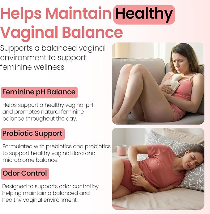 Vaginal Probiotics Gummies | ph Balance for Women | Prebiotics and Probiotics for Women | Pineapple Gummies for Women for ph Balance and Vaginal Health | Vaginal Odor Control 60 Gummies
