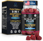 Shilajit Plus Gummies – 5-in-1 Adaptogen Energy & Focus Supplement | Shilajit, Ashwagandha, Lion’s Mane, Sea Moss & Beet Root | Natural Energy & Stress Support | Made in USA, Vegan, 60ct