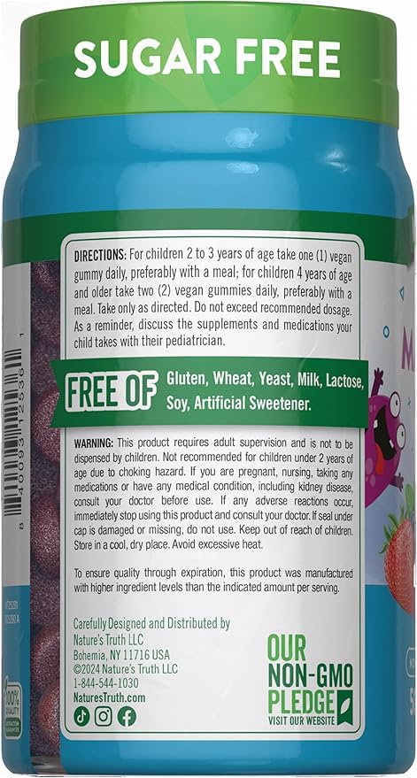 Nature's Truth Magnesium Gummies for Kids | Glycinate & Citrate | 50 Count | Mixed Berry Flavor | Vegan, Non-GMO & Gluten Free Supplement