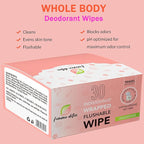 Flushable Feminine Wipes pH-Balanced & Unscented for Sensitive Skin | Individually Wrapped, Septic-Safe, Aloe-Infused | Travel & Home Use (60 Count)