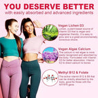 Methylated Multivitamin for Women Gummies, Calcium, D3 K2, Methylfolate & B12, Inositol, Daily Vitamin A C E, B Complex, Biotin, Zinc, Iron -Energy, Immune, Bone, Skin, Hair - Vegan, Sugar Free, 60Cts