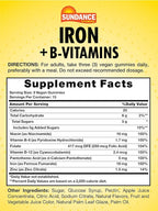 Sundance Iron Gummies | Plus B-Vitamins | 45 Vegan Gummies | Grape Flavor | Vegan, Non-GMO, and Gluten Free Supplement