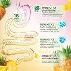 Premium Feminine Balance Gummies for Women, Feminine Balance & Digestive Support, Immune Support, Vegan & Gluten Free, Hawaiian Pineapple Flavor, 30 Gummies