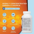 Omega-3 Enteric-Coated Fish Oil Supplements, Triglyceride Form, 1100 mg Total Omega-3 Fatty Acids, Non-Dairy and Gluten-Free, Special Enteric Coated Softgels for No Fishy Burps - 180 Count