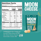 Moon Cheese Garlickin' Parmesan Cheese Bites, 2 Ounce, 3-Pack, Crunchy, Protein Rich Cheese Snack, 100% Real Cheese