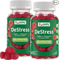 YumV's De-Stress Gummies with GABA, L-Theanine and Lemon Balm - Mixed Berry Flavor - Calming Gummies for Adults and Teens - Gluten Free Non-GMO Vegetarian Mood Support (42 Count (Pack of 2))