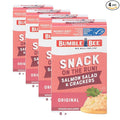 Bumble Bee Snack On The Run Salmon Salad with Crackers Kit - Ready to Eat Protein Snack Pack - 8g Protein per Box - Wild Caught MSC Certified Seafood (Pack of 4)