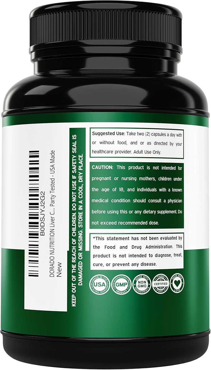 Liver Cleanse Detox & Repair (27 in 1 Formula - Milk Thistle, Dandelion Root, Turmeric, Artichoke Extract & More) - Detox Cleanse Supplement, Liver Support for Adults, Vegan - 60 Capsules