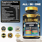 Glucosamine Chondroitin MSM Supplement - 12in1 Formula - Combine with Turmeric, Hyaluronic Acid, Boswellia, Omega-3, Bromelain, Ginger, and More - Joint Health Support - 150 Capsules