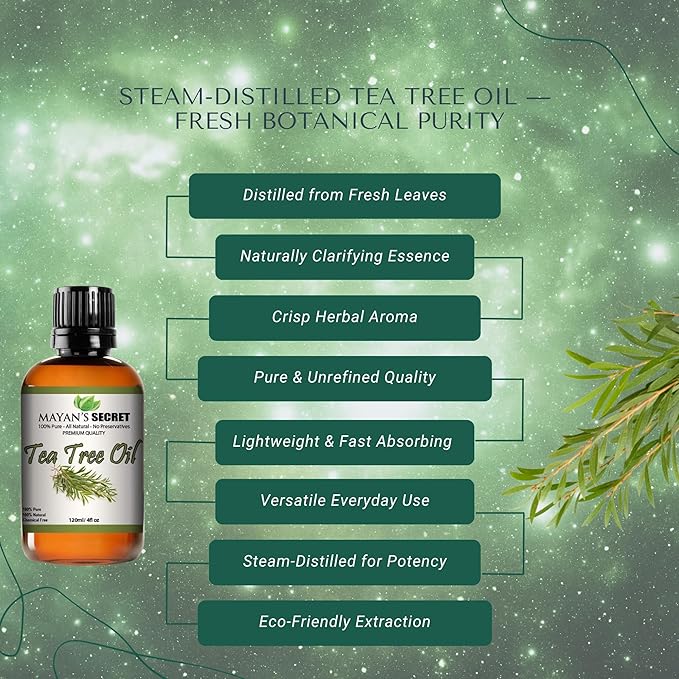 Tea Tree Essential Oil - 100% Pure and Natural Australian Melaleuca Huge 4 oz Glass Bottle