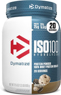 Dymatize ISO100 Whey Protein Powder Isolate, Cookies & Cream, 25g of Protein, 5.5g BCAAs, Less Than 120 Cal., Gluten Free, 1g Fat, 1g Sugar, 2g Carb (20 Servings)