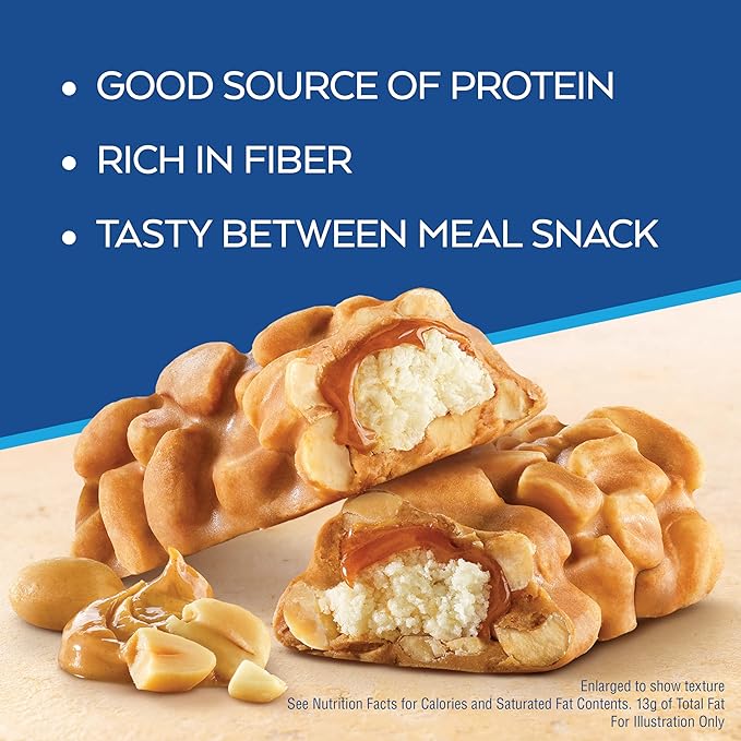 Atkins Peanutty Overload Snack Bar, Protein Snack, High in Fiber, 2g Sugar, 5 Count