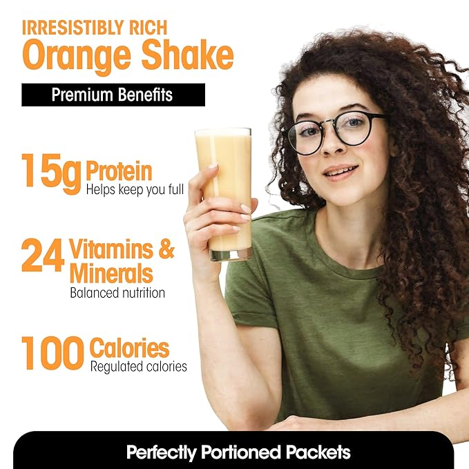 WonderSlim Meal Replacement Shake, Orange Creamsicle, 15g Protein, 25 Vitamins & Minerals, Gluten Free, Low Carb (7ct)