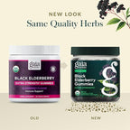 Gaia Herbs Black Elderberry (Sambucus nigra) Extra Strength Gummies - Delicious Immune Support Supplement* - Certified Organic Black Elderberries for Immune System Support* - 120 Gummies (60 Servings)