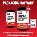 Force Factor Creatine Monohydrate Gummies, NSF Certified, 5g Dose for Men & Women to Support Muscle, Strength, Recovery, Cognitive Health & Memory, Assorted Fruit Flavors, 150 Gummies