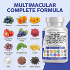 Clean Nutra Eye Vitamins with Bilberry Lutein and Zeaxanthin Supplements Lycopene 40mg Resveratrol Grape Seed Astaxanthin for Eyes - Eye Care Health Support Eye Vitamin and Mineral Supplement
