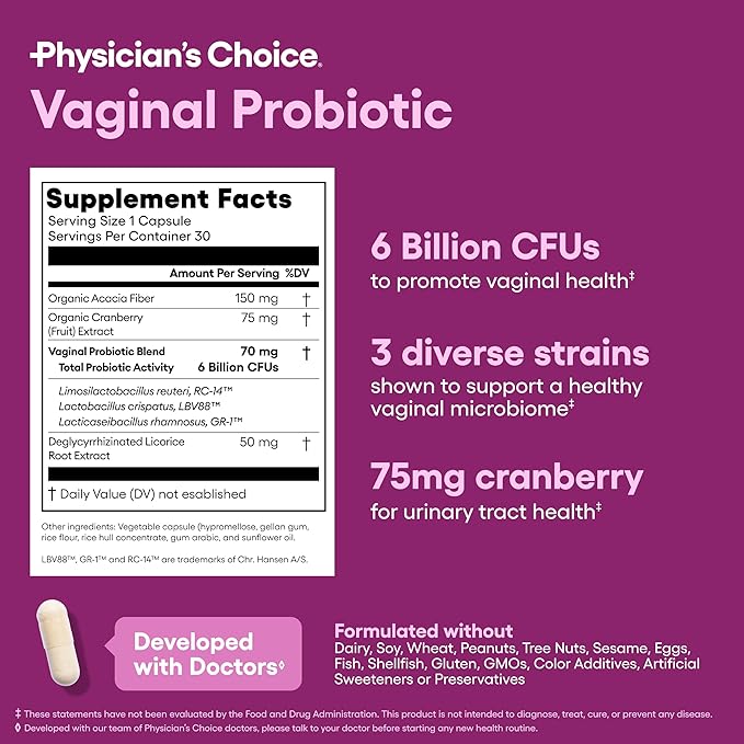 Physician's CHOICE Feminine Power Duo Bundle - Vaginal Probiotic + Womens Probiotic Bundle