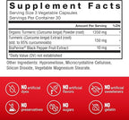 Force Factor Turmeric Curcumin Supplement with Black Pepper, Joint Support Supplement with BioPerine for Enhanced Absorption, No Gelatin, Non-GMO, 90 Capsules