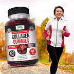 Kaya Naturals Collagen Gummy for Men & Women, 120 Count, 1000mg of Hydrolyzed Collagen, Vitamin C, Selenium & Biotin, Collagen/Strawberry Flavor (120 Gummies)