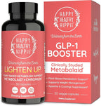 Happy Healthy Hippie GLP-1 Supplement (Metabolaid™ + Chromium) + Appetite Suppressant for Women | Metabolism Booster (AMPK) for Weight | Belly Fat Burner | Hunger & Cravings Control - 30 Vegan Caps