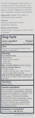 CeraVe Therapeutic Hand Cream for Dry Cracked Hands With Hyaluronic Acid and Niacinamide,Fragrance Free 3 Ounce,(Pack of 2)