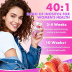 softbear Inositol Supplement for Women, Myo-Inositol & D-Chiro Inositol Gummies Ideal 40:1 Ratio for Female Health & Wellness, Sugar-Free/Veagn/GMO-Free, Strawberry Flavor, 120 Count