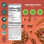 Simply Protein - Cinnamon Pecan Crispy Bars - Plant Based Protein Bars - Low Carb, Low Sugar, High Fiber - 13g Protein, 2g Sugar, 7g Fiber - Vegan, Gluten Free, Non GMO, Kosher - 12 Bars