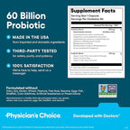Physician's CHOICE Probiotics 60 Billion CFU - 10 Strains + Organic Prebiotics - Immune, Digestive & Gut Health - Supports Occasional Constipation, Diarrhea, Gas & Bloating - for Women & Men - 84ct