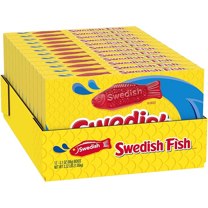 SWEDISH FISH Soft & Chewy Candy, Easter Candy, 12 - 3.1 oz Boxes