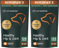 VetriScience Healthy Hip & Joint Chews, GlycoFlex Glucosamine and Green-Lipped Mussel Joint Support Supplement for Dogs, Promote Mobility and Protect Joints, Chicken, 120 Count (Pack of 2)