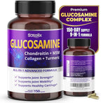 Sotalix Glucosamine 650mg – All-in-1 Joint Support with Chondroitin, MSM, Collagen, Turmeric, Vitamin D3 & Hyaluronic Acid – 150 Capsules – Shellfish-Free