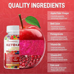 Keto Apple Cider Vinegar Gummies, Keto ACV Gummy Diet Supplement, Advanced 1500mg ACV Gummies with Folate, B12、B6 and Keto Support for Women Men, Gelatin- Free, Vegan & Non-GMO (Multi-Flavor)