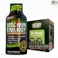Vitamin Energy Workout+ Extra Strength Energy Shot Sour Apple 24 Pack, 260mg Natural Caffeine, Pre-Workout, B-Vitamins, Minerals, Endurance & Performance, Zero Sugar, Gluten-Free, Vegan, 1.93 fl oz