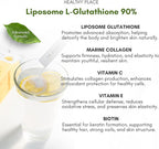 HEALTHY PLACE Double Toning White Liposome Glutathione Korean Beauty Supplement – Liposomal L-Glutathione, Vitamin C 500 mg, Vitamin E, Biotin & Fish Collagen 500 mg, Lime-Lemon Flavor – 30 Packets