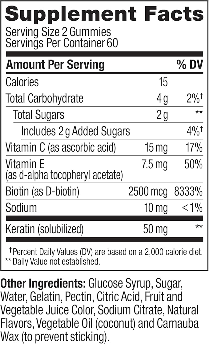 OLLY Undeniable Beauty Gummy, for Healthy Hair, Skin & Nails,* Biotin, Vitamins C & E, Keratin, Chewable Supplement, Grapefruit Flavored, 60 Day Supply -, 120 Count (Pack of 2)