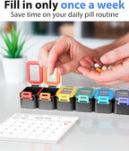 Weekly Pill Organizer 1 time a Day – Pill Box 7 Day with Enhanced Waterproof Seal, Large compartments Hold Big Vitamins & Supplements, Upgraded Locking lids, for Home & Travel use, Durable Hard case