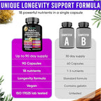 Adndale Liposomal NAD Supplement. Longevity Formula NMN Supplement Alternative. 180CT Advanced NAD+ Resveratrol